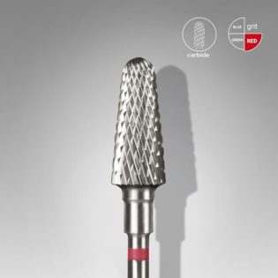 Carbide nail drill bit, frustum, red, head diameter 6 mm/ working part 14 mm
