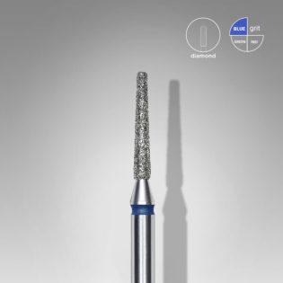 Diamond nail drill bit, "frustum", blue, head diameter 1.6 mm, working part 10 mm