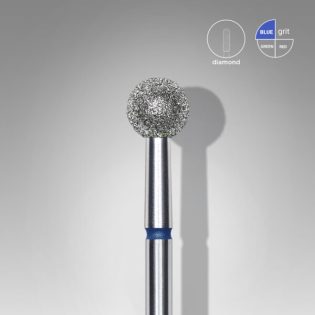 Diamond nail drill bit, ball, blue, head diameter 5 mm