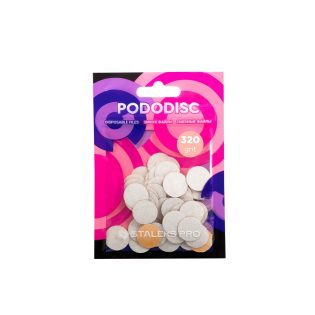 White refill pads for pedicure disc Pododisc Staleks Pro S, 320 grit (50 pc)