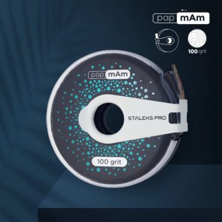 Disposable abrasive tape papmAm EXCLUSIVE in plastic case STALEKS PRO, 100 grit