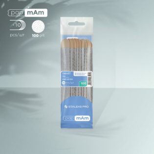 Disposable files papmAm on a wooden base Staleks Pro Smart 22, 100 grit (10 pcs)