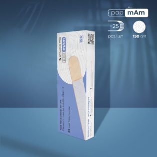 Disposable white papmAm files on a wooden base EXPERT 22, 150 grit (25 pcs)