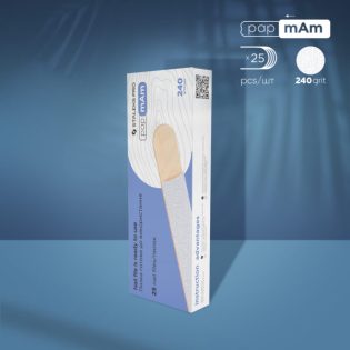 Disposable white papmAm files on a wooden base EXPERT 22, 240 grit (25 pcs)