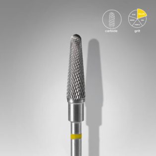 Carbide nail drill bit, frustum yellow, head diameter 4 mm / working part 13 mm