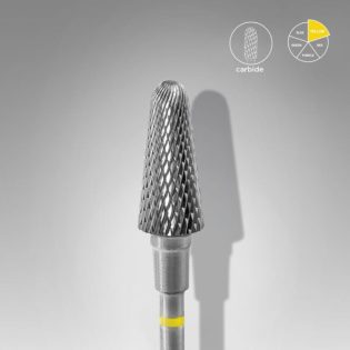 Carbide nail drill bit, frustum yellow, head diameter 6 mm / working part 14 mm
