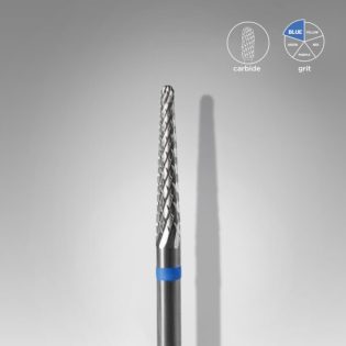 Carbide nail drill bit, cone blue, head diameter 2.3 mm / working part 14 mm