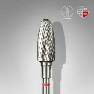 Carbide nail drill bit, corn, red, head diameter 6 mm / working part 14 mm