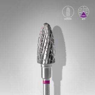 Carbide nail drill bit, corn, purple, head diameter 6 mm / working part 14 mm