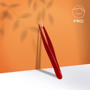 Eyebrow tweezers Staleks Pro Expert 11 Type 5r (point), red