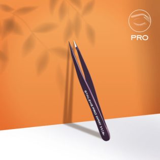 Eyebrow tweezers Staleks Pro Expert 11 Type 5v (point), violet