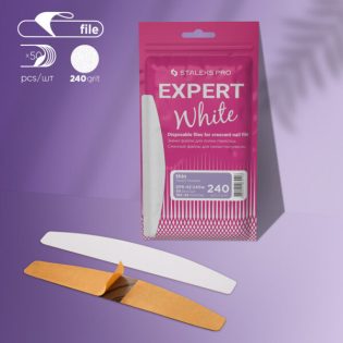 Disposable white files for crescent nail file EXPERT 42, 240 grit (50 pcs)