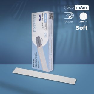 White disposable papmAm files for straight nail file (soft base) Staleks Pro Expert 20, 240 grit (30 pcs)