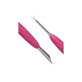 Manicure pusher Gummy with silicone handle UNIQ 11 TYPE 2 (beveled and loop pusher) New