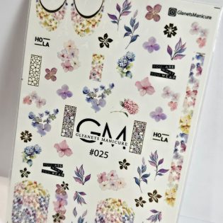 Water Decals For Nails GLYANETS MANICURE  GM-#025 (Gold)