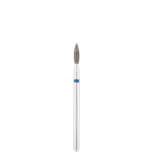 Diamond Nail Drill bit "flame" sharp blue, L- 10,0 mm.,  Ø2,3 mm. DIVINITY
