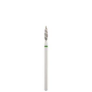 Diamond bit "tornado" green, L- 10,0 mm., Ø2,3  mm. DIVINITY