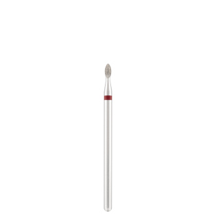 Diamond Nail Drill bit "drop" red, L- 4,0 mm., Ø2,1 mm. DIVINITY