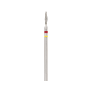 Diamond bit "double-flame" red-yellow, L- 8,0 mm., Ø1,8 mm. NEW