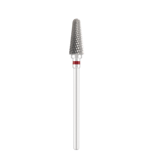 Tungsten carbide bit "rounded cone" red, L-13,0 mm., Ø6,0 mm